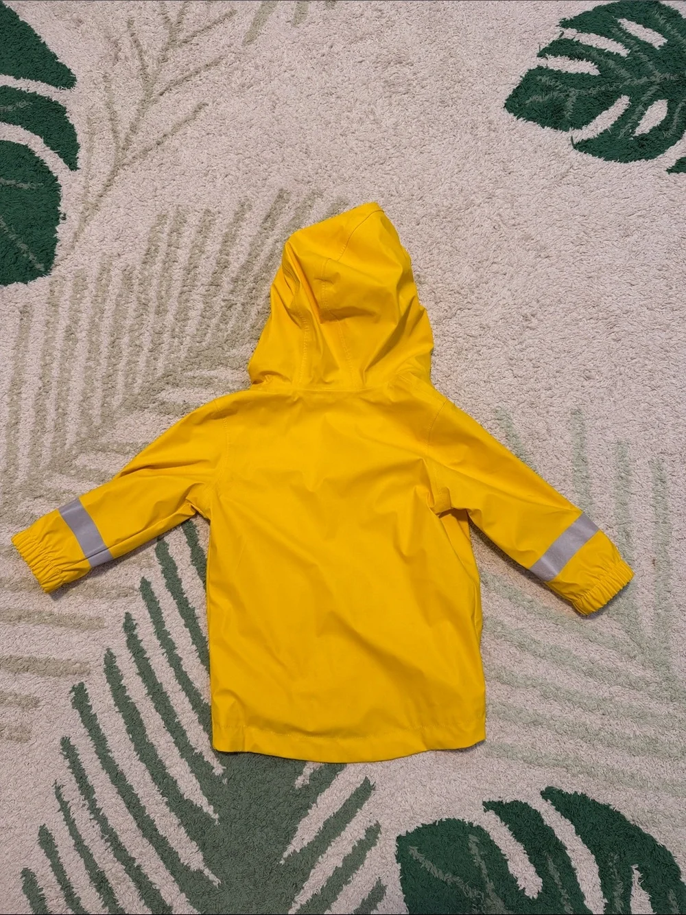 Cat & Jack Yellow Hooded Kids Raincoat with Reflective Stripes